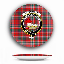 ScotsTee Shop Scottish McDonald of Lochmaddy Modern Crest Tartan Ceramic Plate