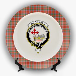 ScotsTee Shop Scottish McDonald of Lochmaddy Ancient Crest Tartan Ceramic Plate