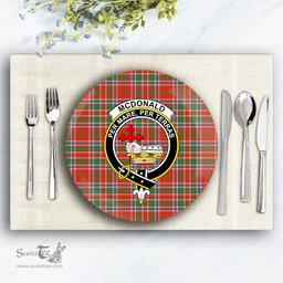 ScotsTee Shop Scottish McDonald of Lochmaddy Ancient Crest Tartan Ceramic Plate