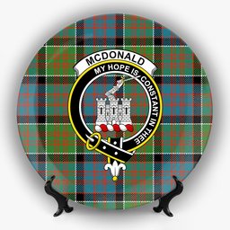 ScotsTee Shop Scottish McDonald of Clan Ranald Ancient Crest Tartan Ceramic Plate