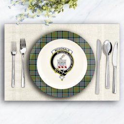 ScotsTee Shop Scottish McDonald of Clan Ranald Ancient Crest Tartan Ceramic Plate