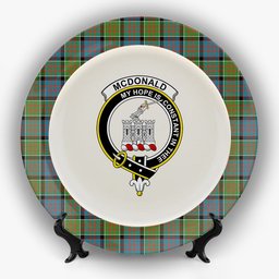ScotsTee Shop Scottish McDonald of Clan Ranald Ancient Crest Tartan Ceramic Plate