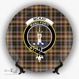 ScotsTee Shop Scottish McKay of Strathnaver Crest Tartan Ceramic Plate