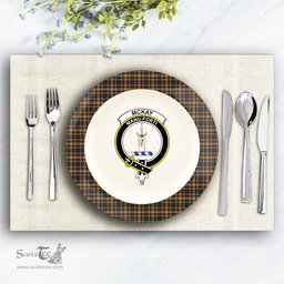 ScotsTee Shop Scottish McKay of Strathnaver Crest Tartan Ceramic Plate
