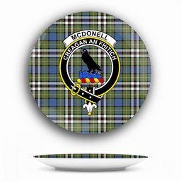 ScotsTee Shop Scottish McDonell of Glengarry Dress Ancient Crest Tartan Ceramic Plate