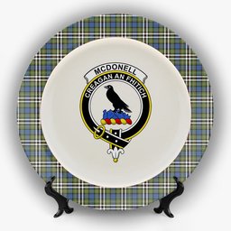 ScotsTee Shop Scottish McDonell of Glengarry Dress Ancient Crest Tartan Ceramic Plate
