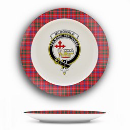 ScotsTee Shop Scottish McDonald of Glenaladale Modern Crest Tartan Ceramic Plate
