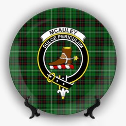 ScotsTee Shop Scottish McAuley of Lewis Crest Tartan Ceramic Plate