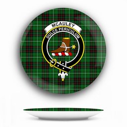 ScotsTee Shop Scottish McAuley of Lewis Crest Tartan Ceramic Plate