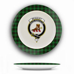 ScotsTee Shop Scottish McAuley of Lewis Crest Tartan Ceramic Plate