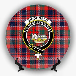 ScotsTee Shop Scottish McDonald of Boisdale Modern Crest Tartan Ceramic Plate