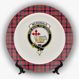ScotsTee Shop Scottish McDonald of Boisdale Modern Crest Tartan Ceramic Plate