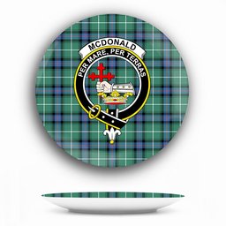 ScotsTee Shop Scottish McDonald of the Isles Hunting Ancient Crest Tartan Ceramic Plate