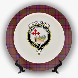 ScotsTee Shop Scottish McDonald of Boisdale Crest Tartan Ceramic Plate