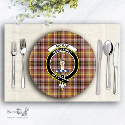ScotsTee Shop Scottish McKay of Strathnaver Ancient Crest Tartan Ceramic Plate