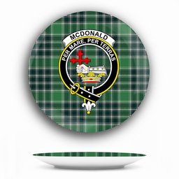 ScotsTee Shop Scottish McDonald Lord of the Isles Hunting Modern Crest Tartan Ceramic Plate