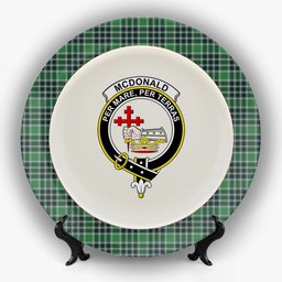 ScotsTee Shop Scottish McDonald Lord of the Isles Hunting Modern Crest Tartan Ceramic Plate