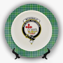 ScotsTee Shop Scottish McDonald Lord of the Isles Hunting Ancient Crest Tartan Ceramic Plate