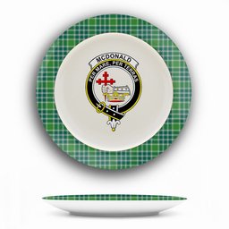 ScotsTee Shop Scottish McDonald Lord of the Isles Hunting Ancient Crest Tartan Ceramic Plate