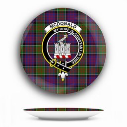 ScotsTee Shop Scottish McDonald of Clan Ranald Modern Crest Tartan Ceramic Plate
