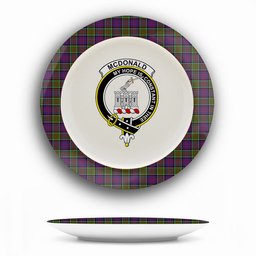 ScotsTee Shop Scottish McDonald of Clan Ranald Modern Crest Tartan Ceramic Plate