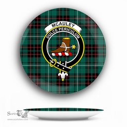 ScotsTee Shop Scottish McAuley of Lewis Modern Crest Tartan Ceramic Plate