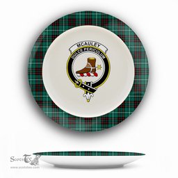ScotsTee Shop Scottish McAuley of Lewis Modern Crest Tartan Ceramic Plate