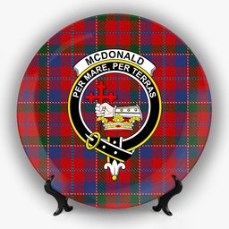ScotsTee Shop Scottish McDonald of Glenaladale Crest Tartan Ceramic Plate