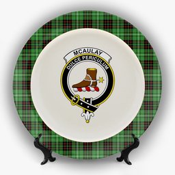 ScotsTee Shop Scottish McAulay of Lewis Ancient Crest Tartan Ceramic Plate