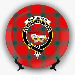 ScotsTee Shop Scottish McDonald of Sleat Modern Crest Tartan Ceramic Plate
