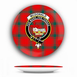 ScotsTee Shop Scottish McDonald of Sleat Modern Crest Tartan Ceramic Plate