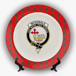 ScotsTee Shop Scottish McDonald of Sleat Modern Crest Tartan Ceramic Plate