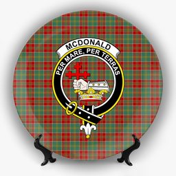 ScotsTee Shop Scottish McDonald of Kingsburgh Crest Tartan Ceramic Plate