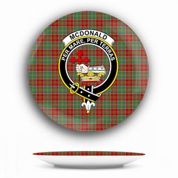 ScotsTee Shop Scottish McDonald of Kingsburgh Crest Tartan Ceramic Plate