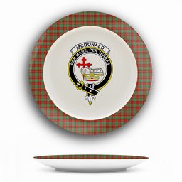 ScotsTee Shop Scottish McDonald of Kingsburgh Crest Tartan Ceramic Plate