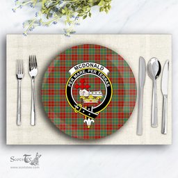 ScotsTee Shop Scottish McDonald of Kingsburgh Crest Tartan Ceramic Plate