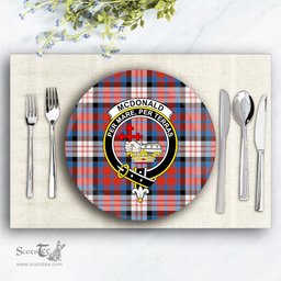 ScotsTee Shop Scottish McDonald Dress Irish Ancient Crest Tartan Ceramic Plate