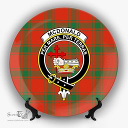 ScotsTee Shop Scottish McDonald of Sleat Ancient Crest Tartan Ceramic Plate