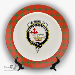 ScotsTee Shop Scottish McDonald of Sleat Ancient Crest Tartan Ceramic Plate