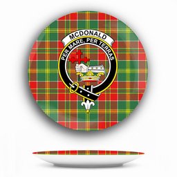 ScotsTee Shop Scottish McDonald of Kingsburgh Modern Crest Tartan Ceramic Plate