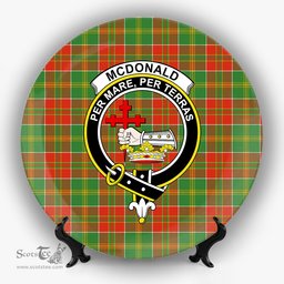 ScotsTee Shop Scottish McDonald of Kingsburgh Ancient Crest Tartan Ceramic Plate
