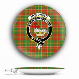 ScotsTee Shop Scottish McDonald of Kingsburgh Ancient Crest Tartan Ceramic Plate