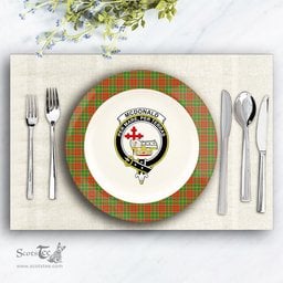 ScotsTee Shop Scottish McDonald of Kingsburgh Ancient Crest Tartan Ceramic Plate