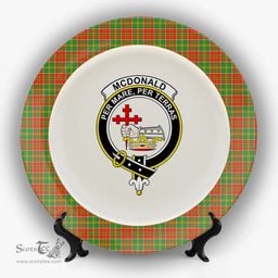 ScotsTee Shop Scottish McDonald of Kingsburgh Ancient Crest Tartan Ceramic Plate