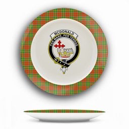 ScotsTee Shop Scottish McDonald of Kingsburgh Ancient Crest Tartan Ceramic Plate