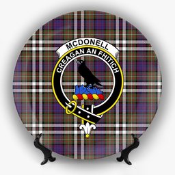 ScotsTee Shop Scottish McDonell of Glengarry Dress  Modern Crest Tartan Ceramic Plate
