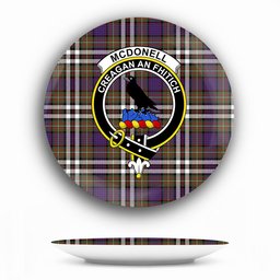 ScotsTee Shop Scottish McDonell of Glengarry Dress  Modern Crest Tartan Ceramic Plate