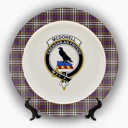 ScotsTee Shop Scottish McDonell of Glengarry Dress  Modern Crest Tartan Ceramic Plate