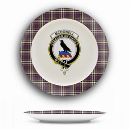 ScotsTee Shop Scottish McDonell of Glengarry Dress  Modern Crest Tartan Ceramic Plate
