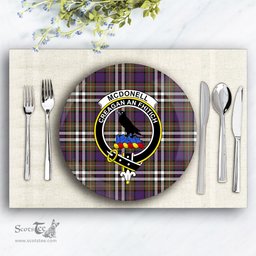 ScotsTee Shop Scottish McDonell of Glengarry Dress  Modern Crest Tartan Ceramic Plate